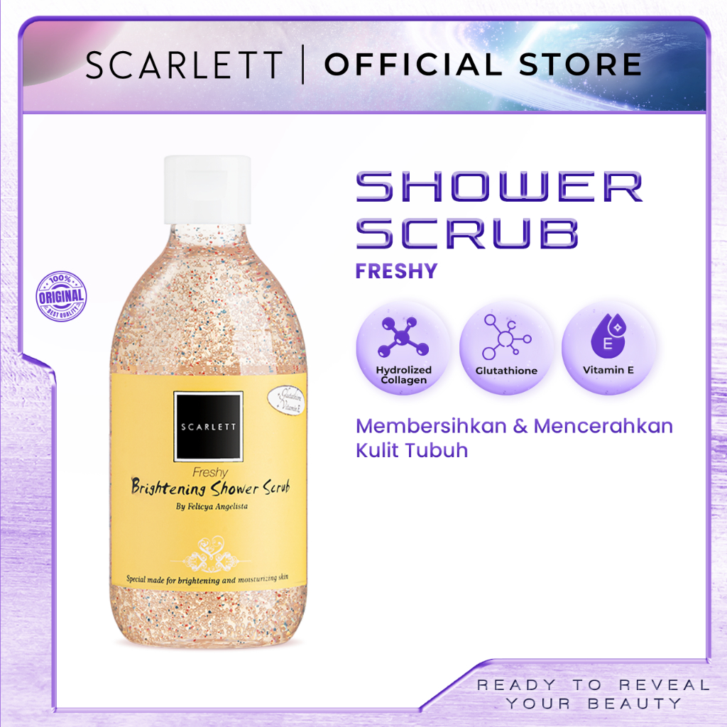 Jual Scarlett Whitening Shower Scrub Freshy membersihkan dan