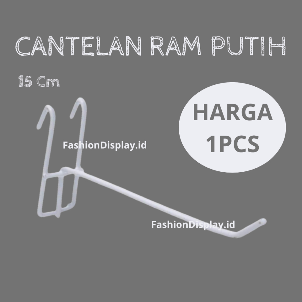 Jual Single Ram Putih Tebal Cm Hook Gantungan Ram Aksesoris Cantelan