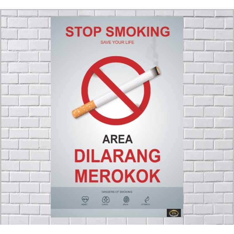 Jual Poster Kesehatan Tentang Area Dilarang Merokok = No Smoking ...