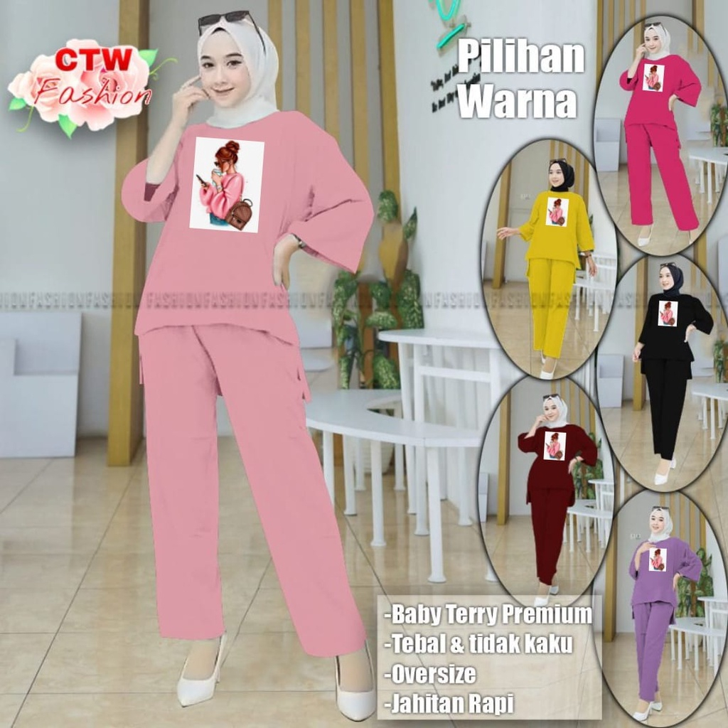 Jual ONE SET WANITA KEKINIAN SETELAN BAJU DEWASA VIRAL BAJU SANTAI