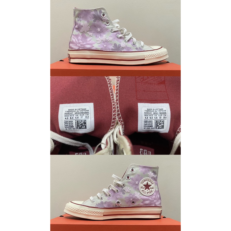 Jual Converse original Chuck 70 Hi Desert Rave White Egret flower pink ...