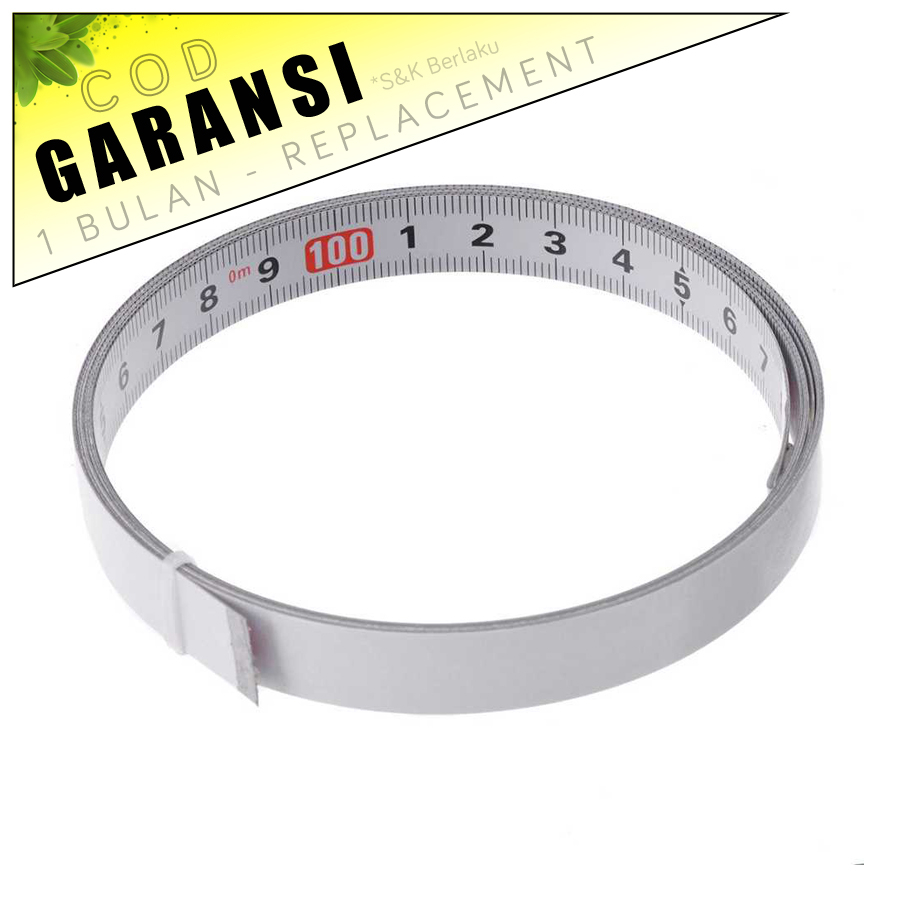 Jual [COD] Meteran Adhesive Scale Bar Steel Ruler Gulung 2m 2 Meter Rol ...