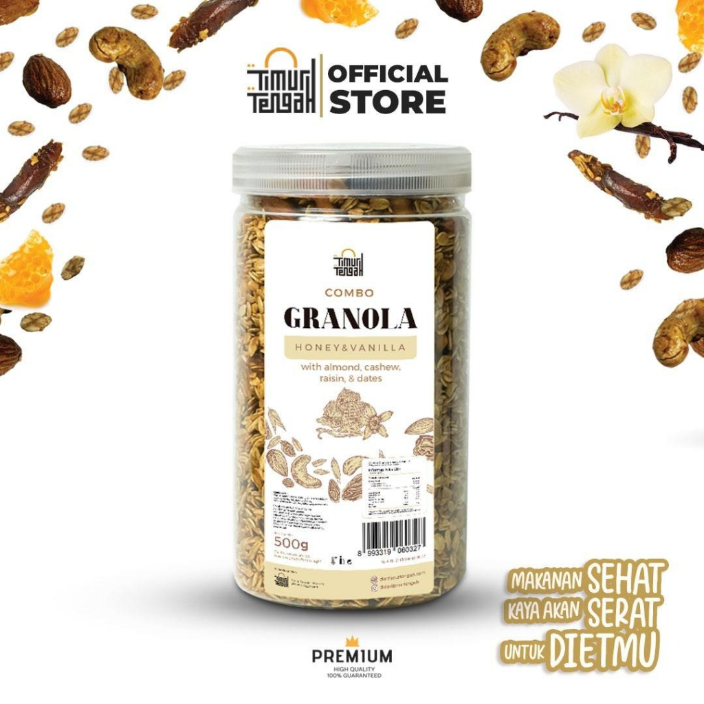 Jual Timur Tengah Granola Vanilla Honey 500gr Sereal Makanan Sehat Shopee Indonesia 