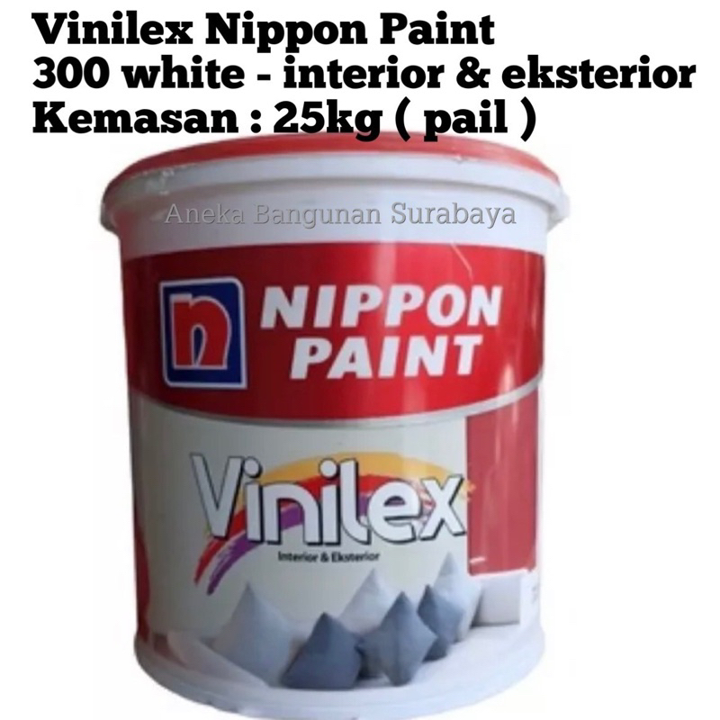 Jual Cat Tembok VINILEX Pail 25kg | White 300 Nippon Paint Putih ...