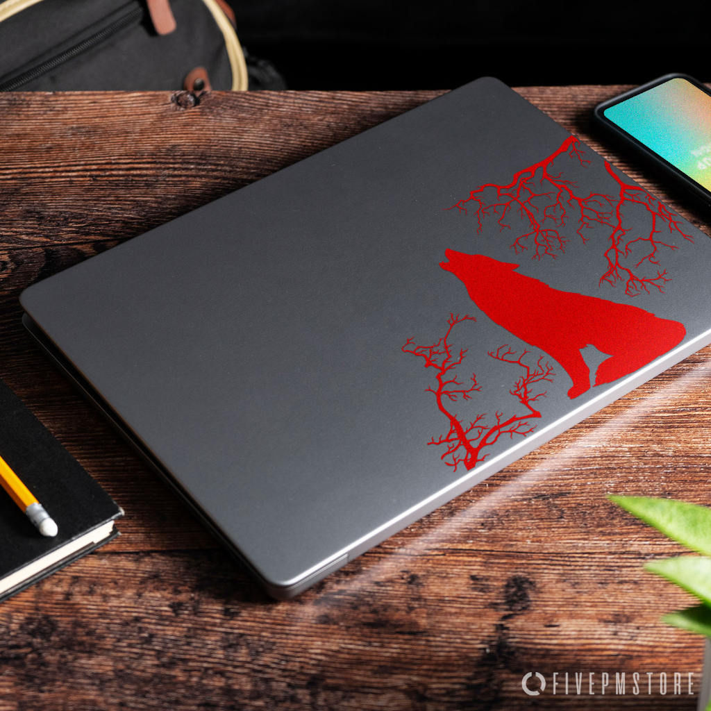 Jual Sticker Decal Serigala Mengaum stiker Decal Wolf Howl laptop Mac ...
