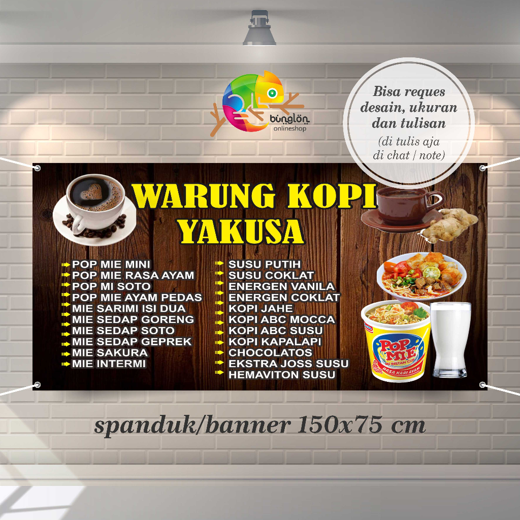 Jual Size X Spanduk Banner Warung Kopi Spanduk Warkop Custom Desain Shopee Indonesia