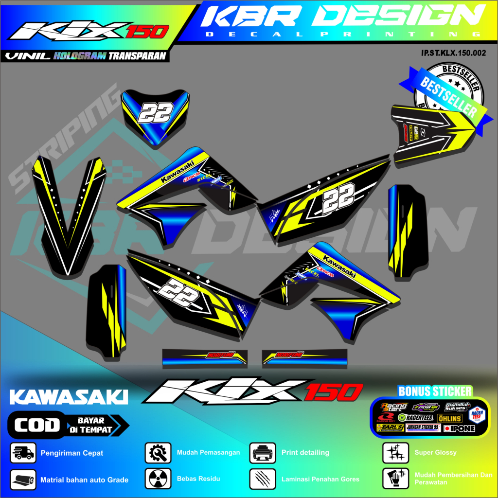Jual [COD] Stiker KLX 150 striping KLX 150 motor KAWASAKI motor sticker ...