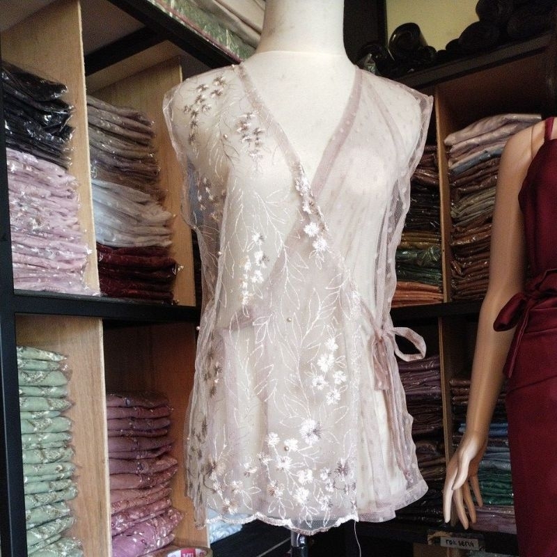 Jual outer brukat model kimono pendek | Shopee Indonesia