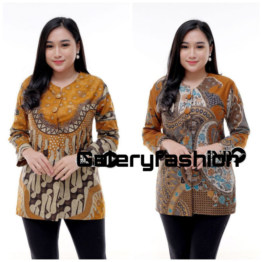 Jual Baju Batik Wanita Modern Blouse Batik Kantor Atasan Batik Kerja ...