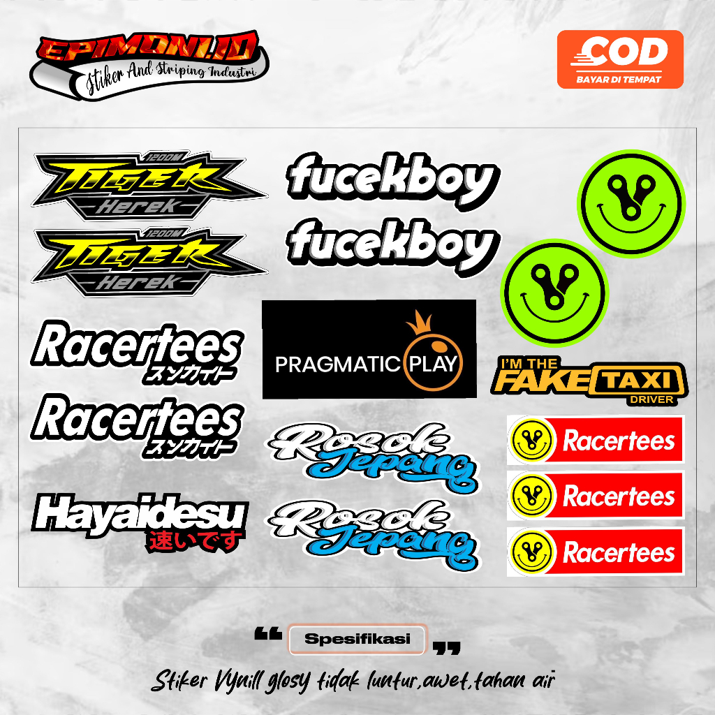 Jual stiker racing stiker sponsor 11 variasi stiker pack | Shopee Indonesia