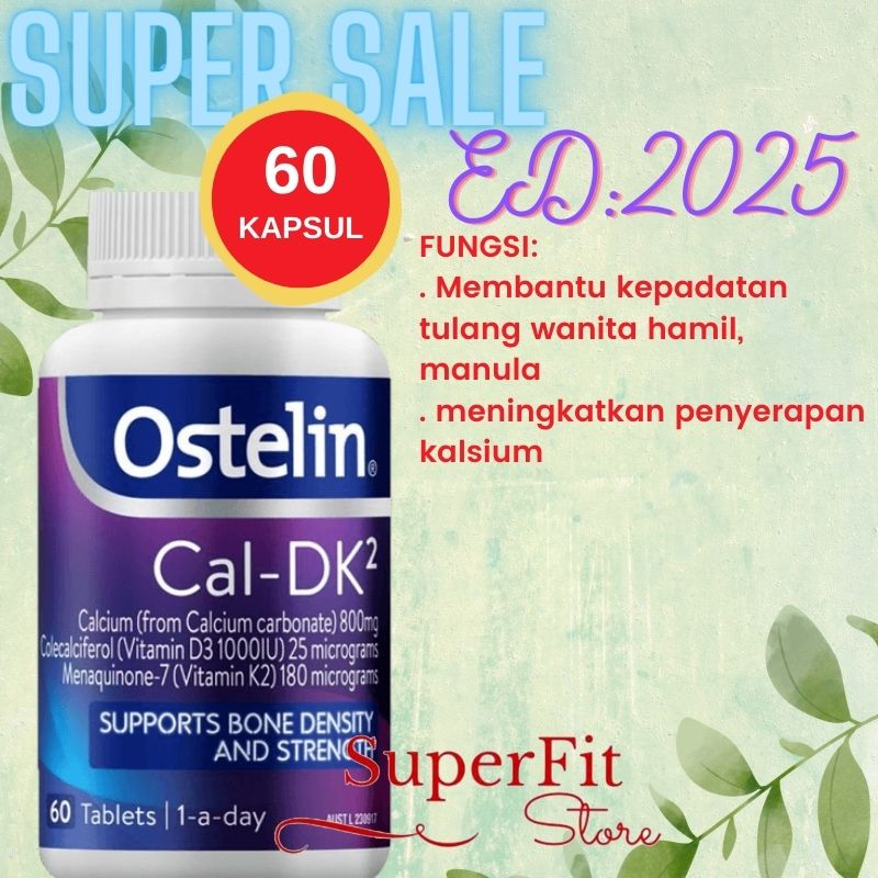 Jual Ostelin Cal DK2 Calcium & Vitamin D 60 Tablets Made in Australia