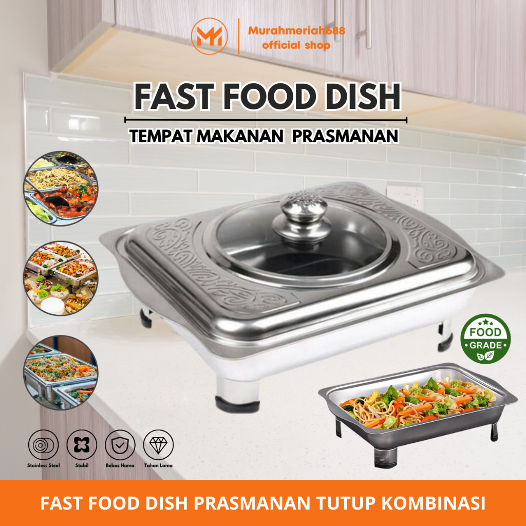 Jual Mm A021 Tempat Wadah Saji Makanan Stainless Tempat Makan Prasmanan Fast Food Dish 5653