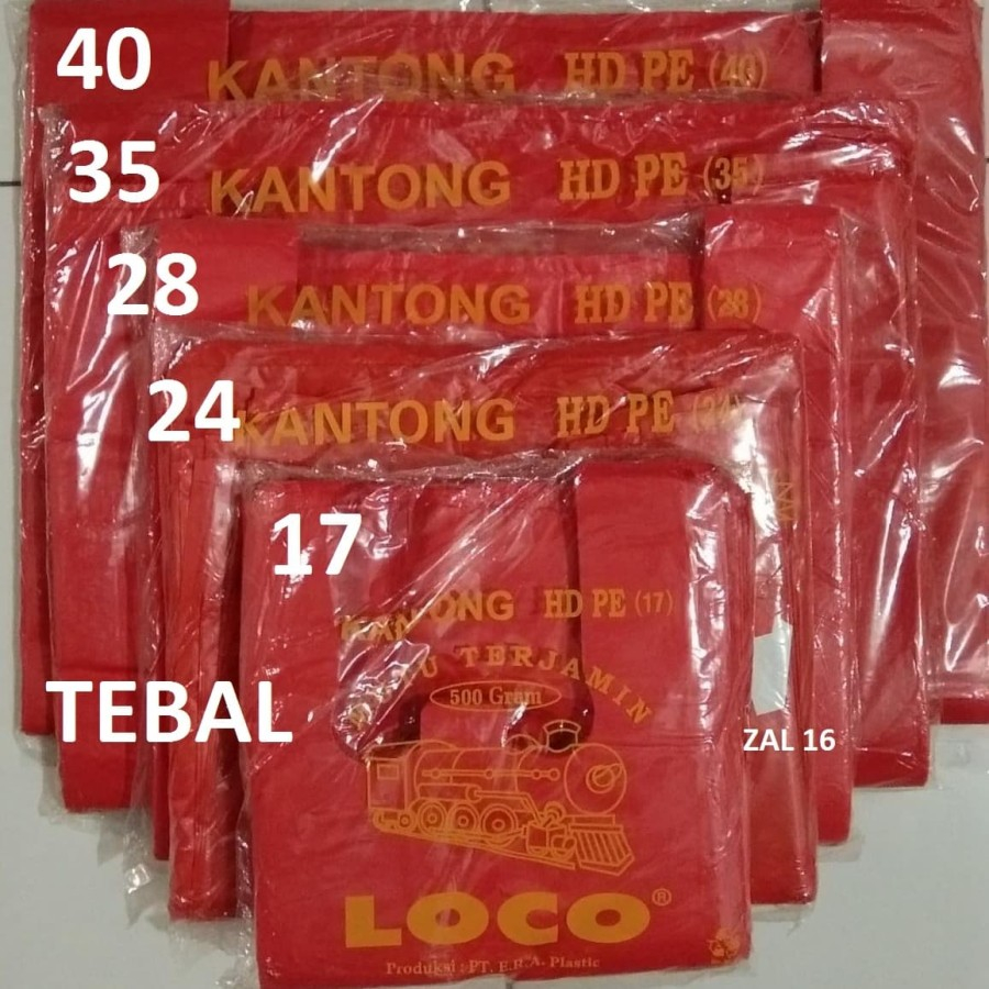 Jual Kantong Plastik Loco Tebal Warna Merah Shopee Indonesia 0622