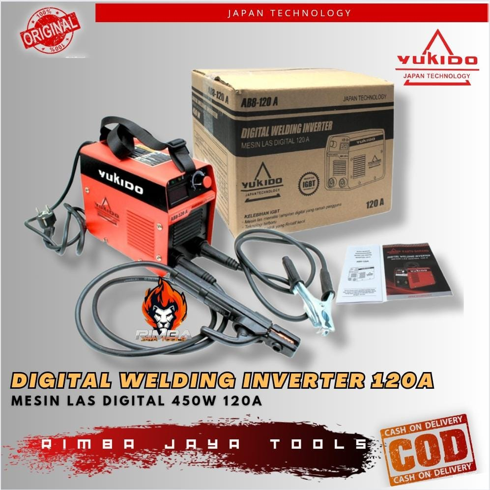 Jual Mesin Las Listrik Digital Trafo Las 450 Watt IGBT 120A Yukido low