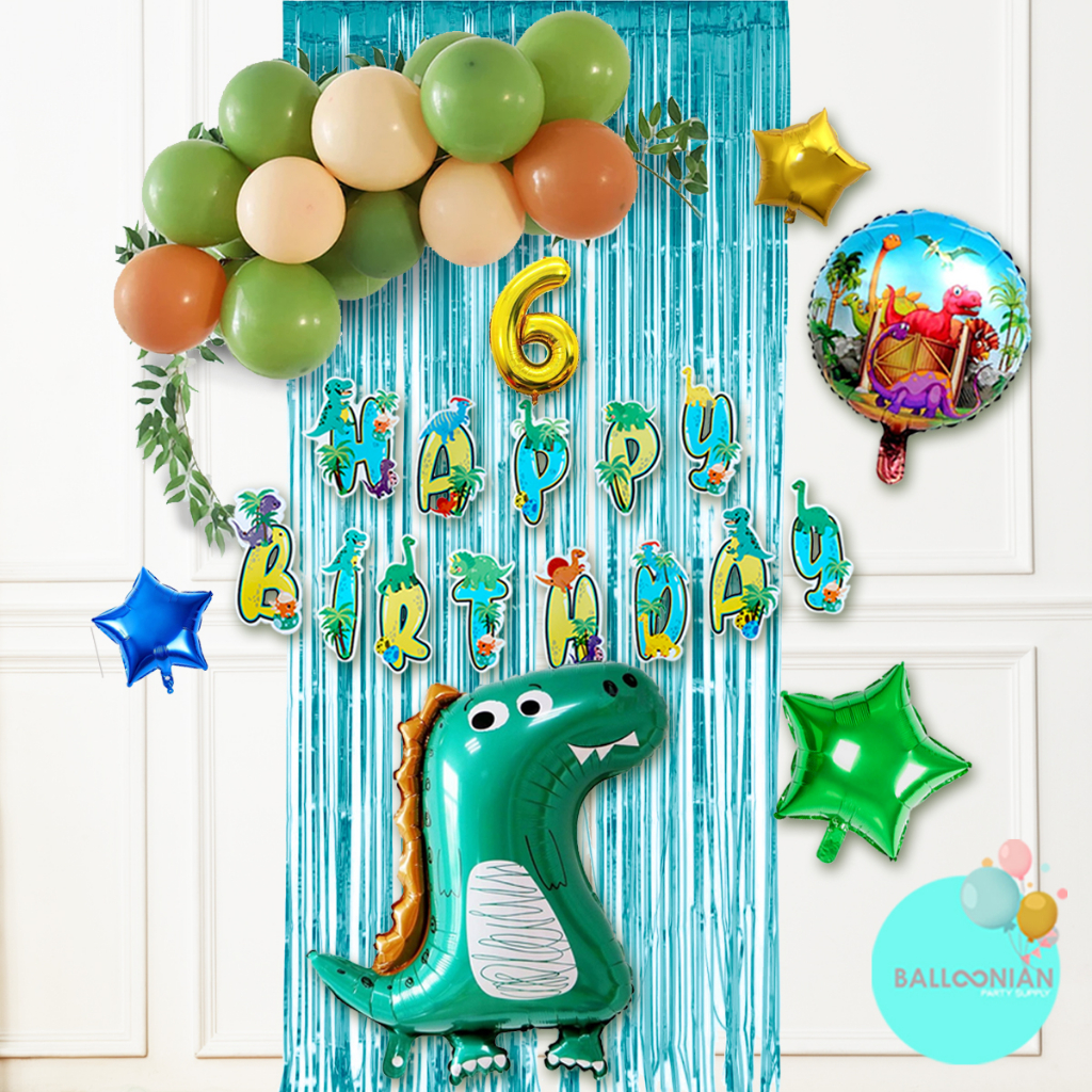 Jual DINO VINES DECORATION SET/DEKORASI ULANG TAHUN ANAK/BALON FOIL