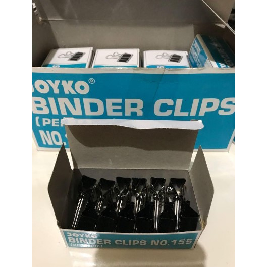 Jual 12 Pcs Binder Clips Joyko No 155 Klip Kertas Hitam Jepit Berkas ...