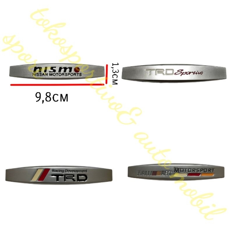 Jual Emblem Stiker Logo Lambang Tulisan Huruf Trd Trdsportivo Ralliart Nismo Full Stainless