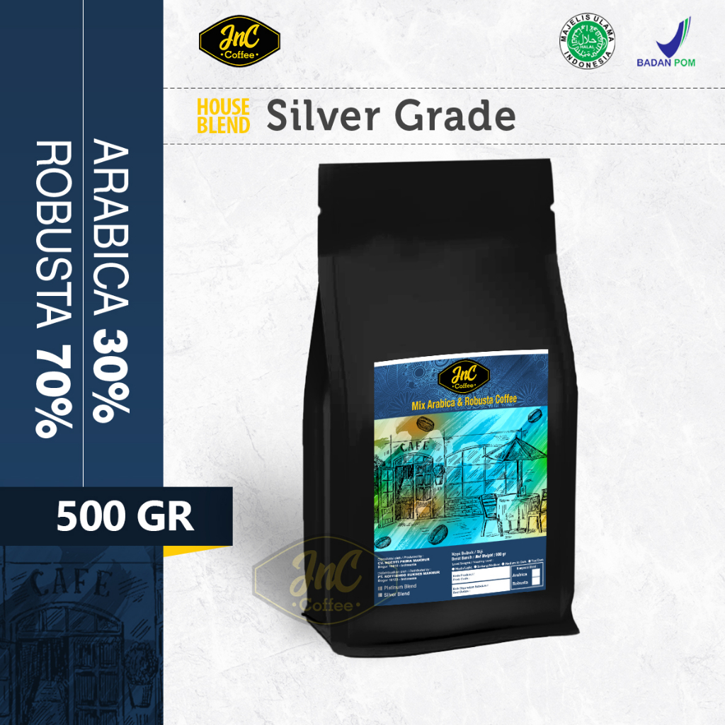 Jual Jnc House Blend Silver 30 Biji Kopi Arabika 70 Robusta 500 Gr Kopi Susu Espresso Shopee 5459