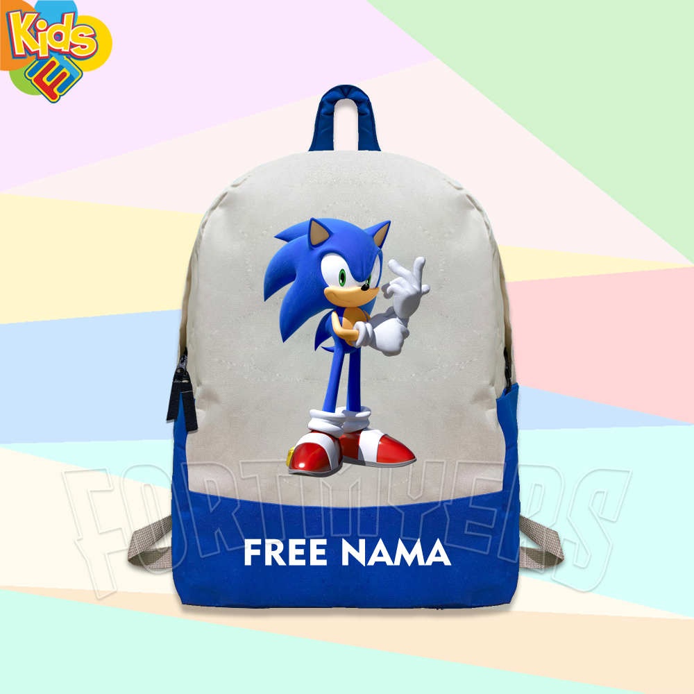 Jual TAS RANSEL ANAK TAS SEKOLAH ANAK SONIC THE HEDGEHOG FREE