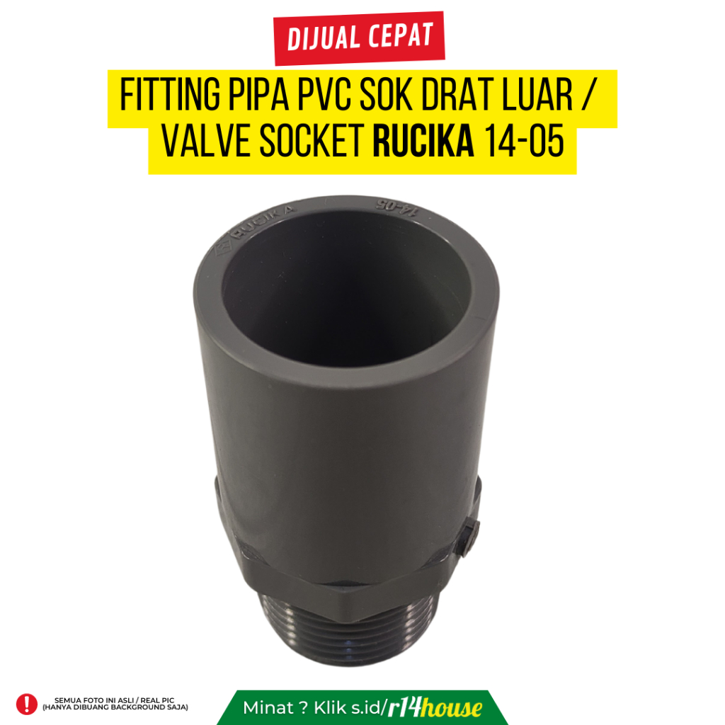 Jual FITTING PIPA PVC SOK DRAT LUAR / VALVE SOCKET RUCIKA 14-05 ...