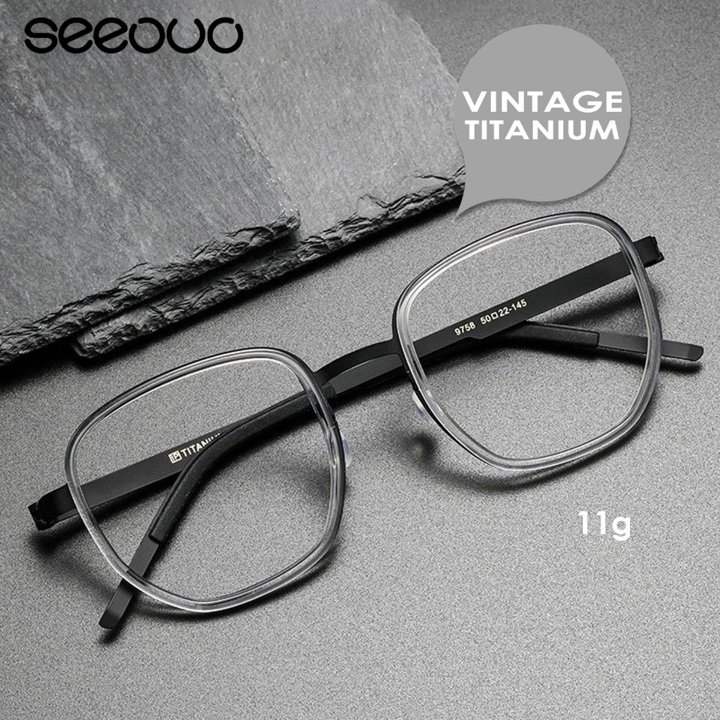 Jual Seeouo Kacamata Plano Lens Bisa Minus Retro Classic Fashion Pria