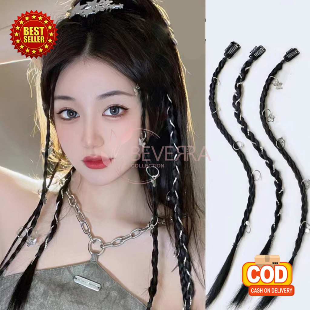 Jual Rambut Palsu Kepang Ponytail Hair Clip Extension Gaya Hip Hop