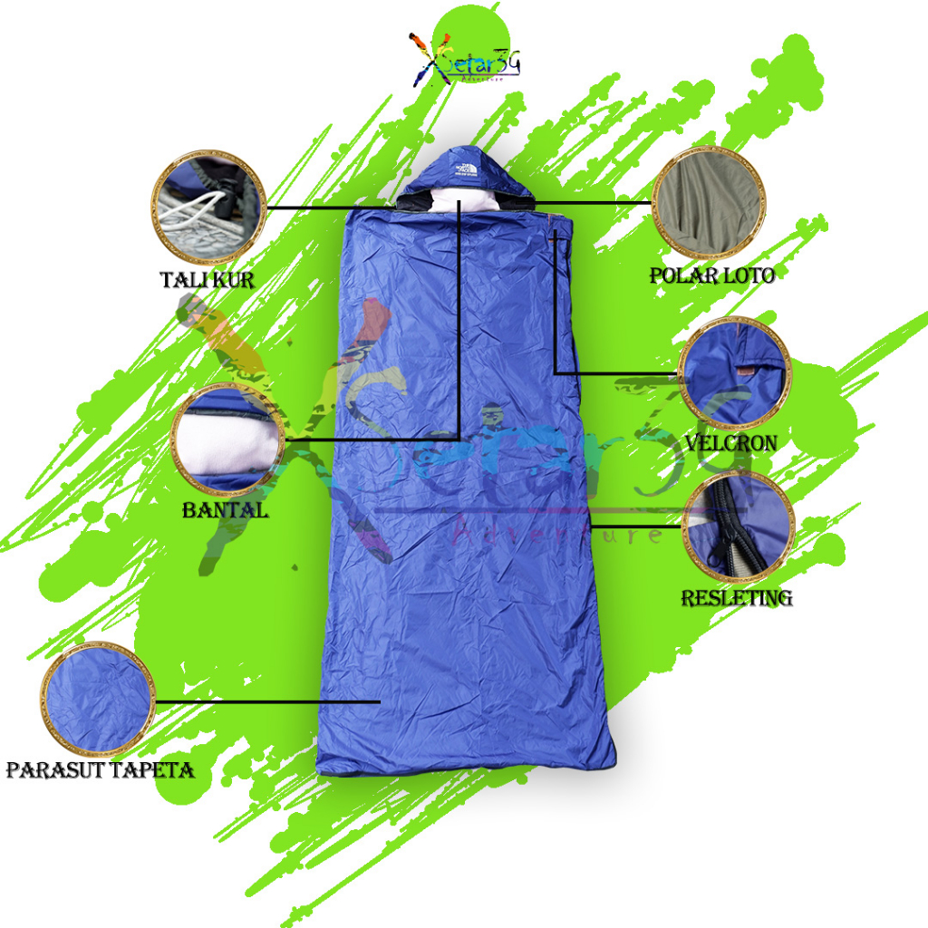 Jual Sleeping Bag Bantal Polar Lotto Kantong Tidur Sleping Bag