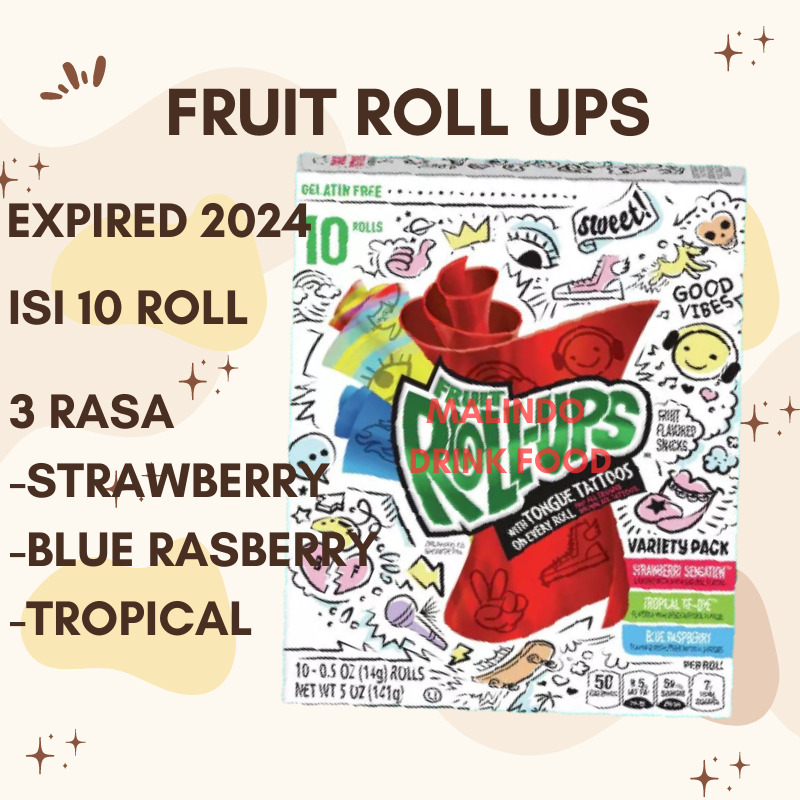 Jual Fruit Roll Ups Variety Permen Viral Roll Ups Candy Shopee Indonesia