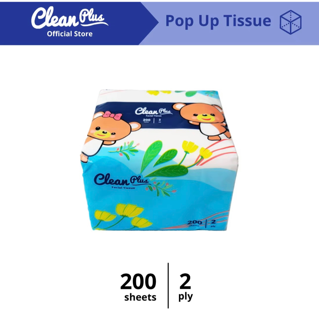 Jual CLEAN PLUS - Tisu Wajah Pop Up / Facial Tissue 200 Sheets (2 Ply ...