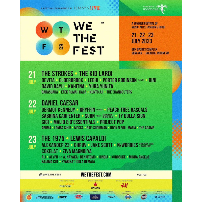 Jual Tiket We The Fest 2023 Tiket WTF 2023. Shopee Indonesia