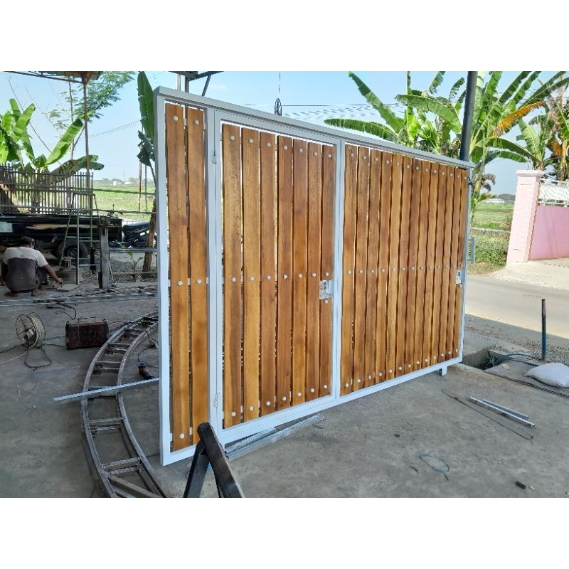 Jual pagar rumah minimalis modern jati belanda | Shopee Indonesia