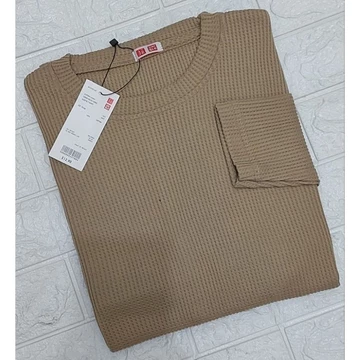 Tunik Rib Waffle Premium Wanita Simpel Tunik Uniqlo
