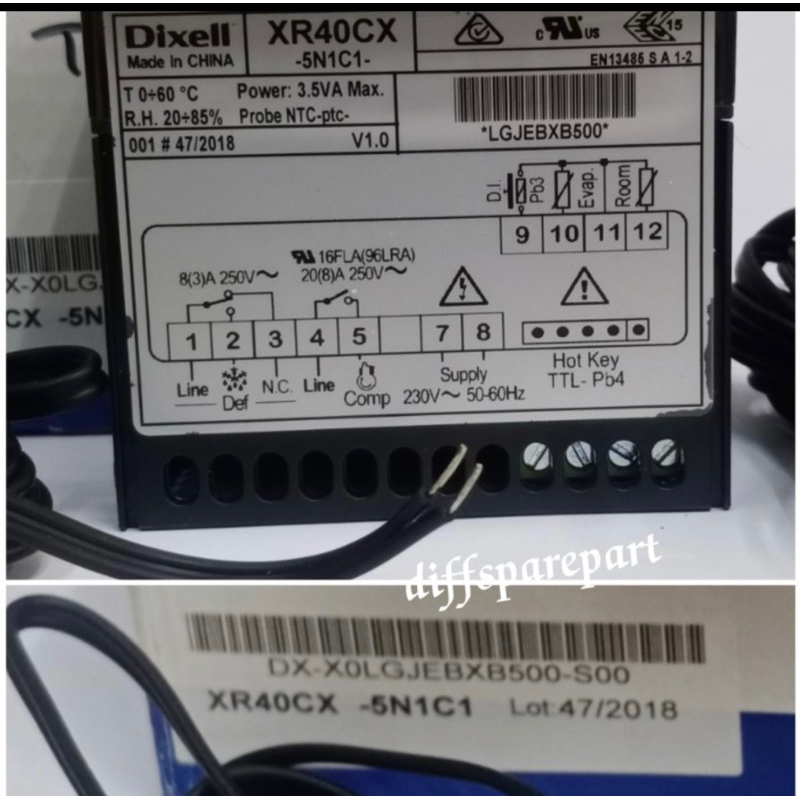 Jual Thermostat control Digital DIXELL XR40CX -5N1C1 Temperatur Control ...