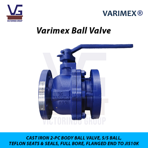 Jual VARIMEX CAST IRON 2-PC BODY BALL VALVE, S/S BALL, FLANGED END TO ...