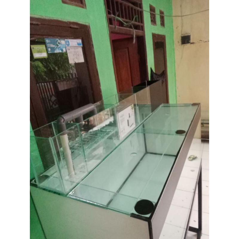 Jual aquarium 120x50x50 set rak dan top filter kaca paket komplit