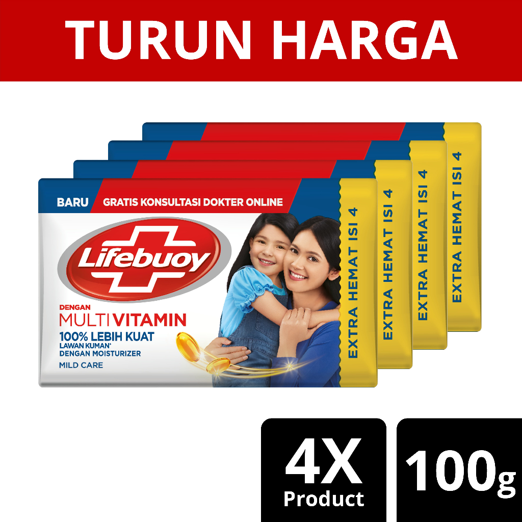 Jual Lifebuoy Sabun Batang Antiseptik Mild Care 4x100g Shopee Indonesia 0686