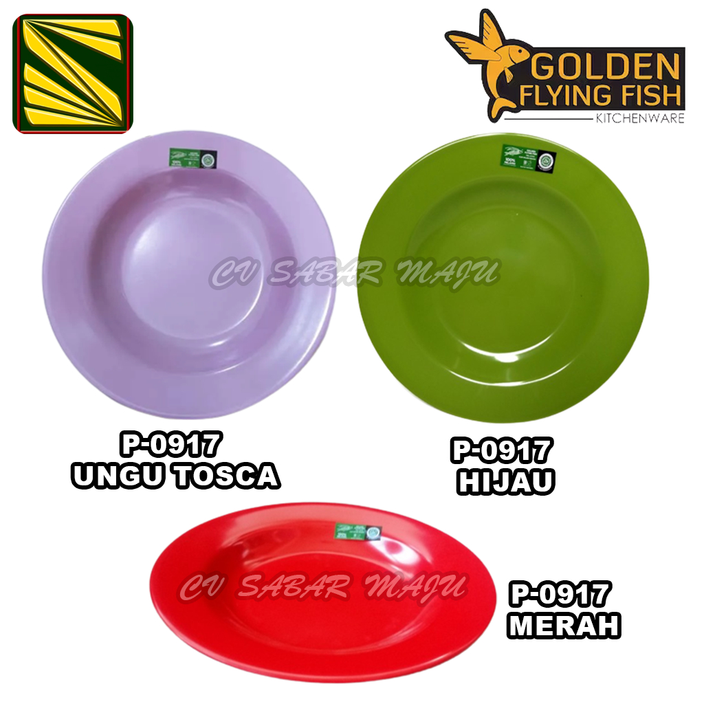 Jual Golden Flying Fish Piring Makan Melamin Ukuran 9 inch | Shopee ...