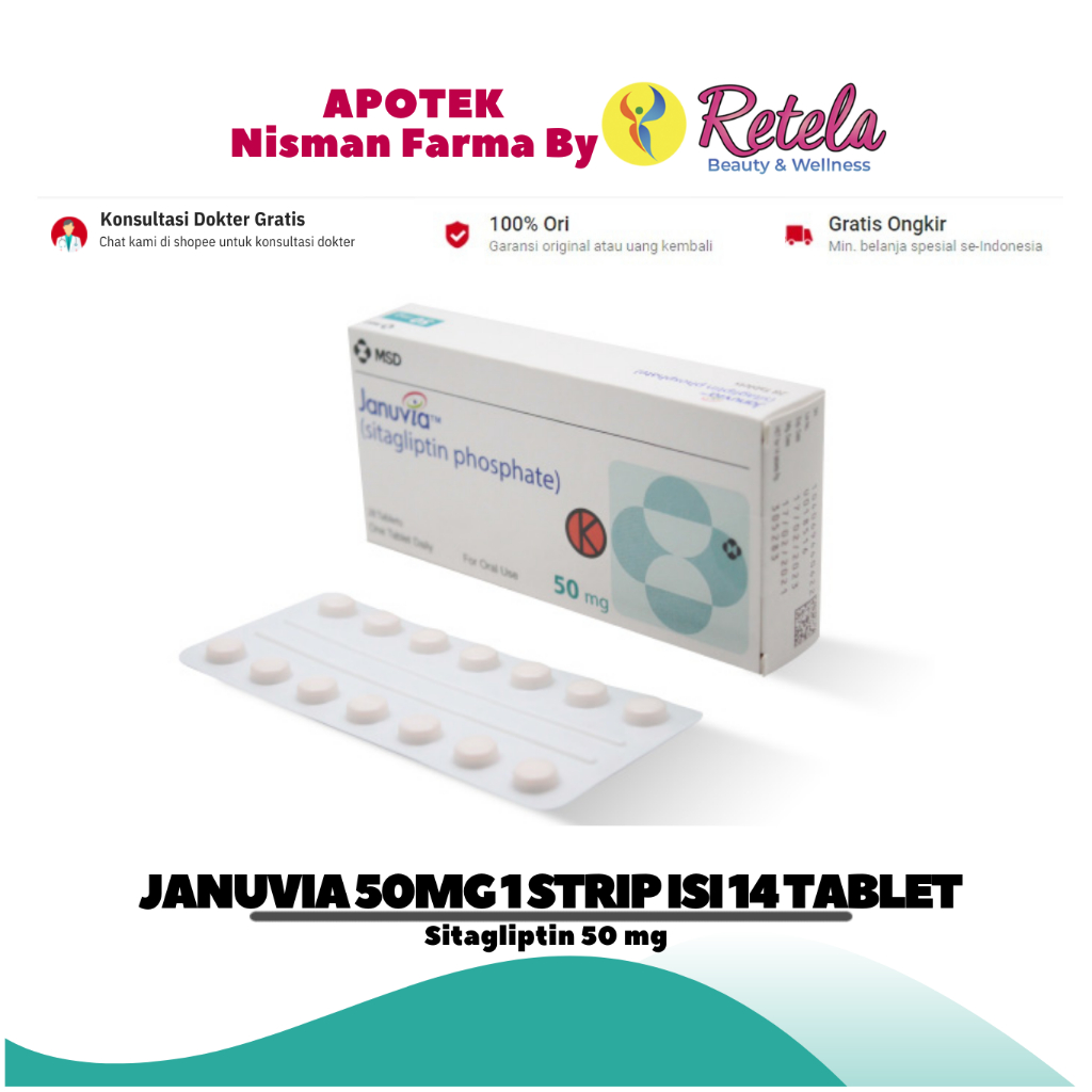 Jual JANUVIA 50MG TAB 1 STRIP 14 TABLET ( Sitagliptin 50 mg ) | Shopee ...