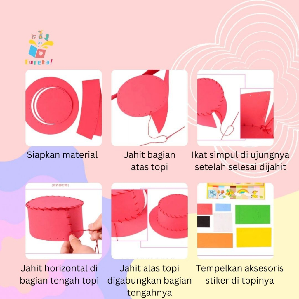 Jual [E-6] DIY Topi Pesta Bahan Eva Mainan Edukasi Prakarya Handmade ...