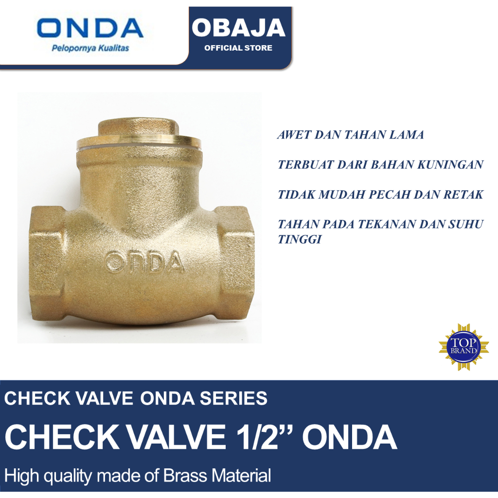 Jual Onda Check Valve Onda Klep Tabok Kuningan Onda Swing Check Valve Shopee Indonesia