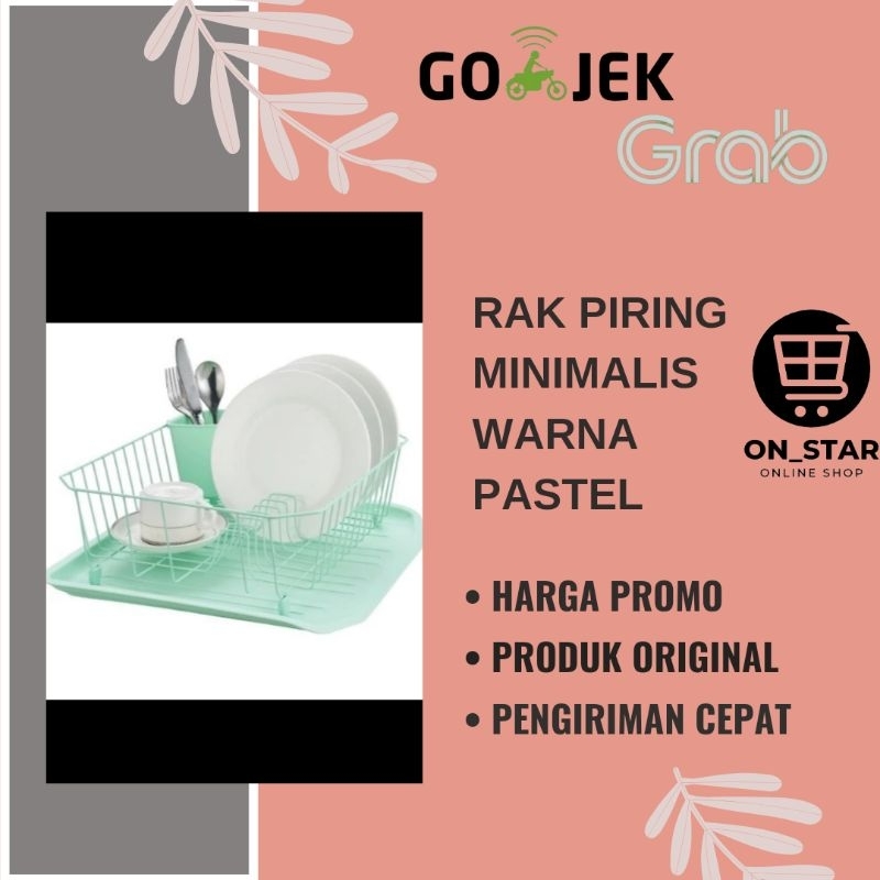 Jual Rak piring minimalis cantik/ Dish rack pink green | Shopee Indonesia