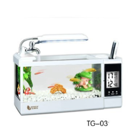 Jual Unik Aquarium Mini USB Fish Tank Desktop Akuarium Ikan Tipe TG-03 ...