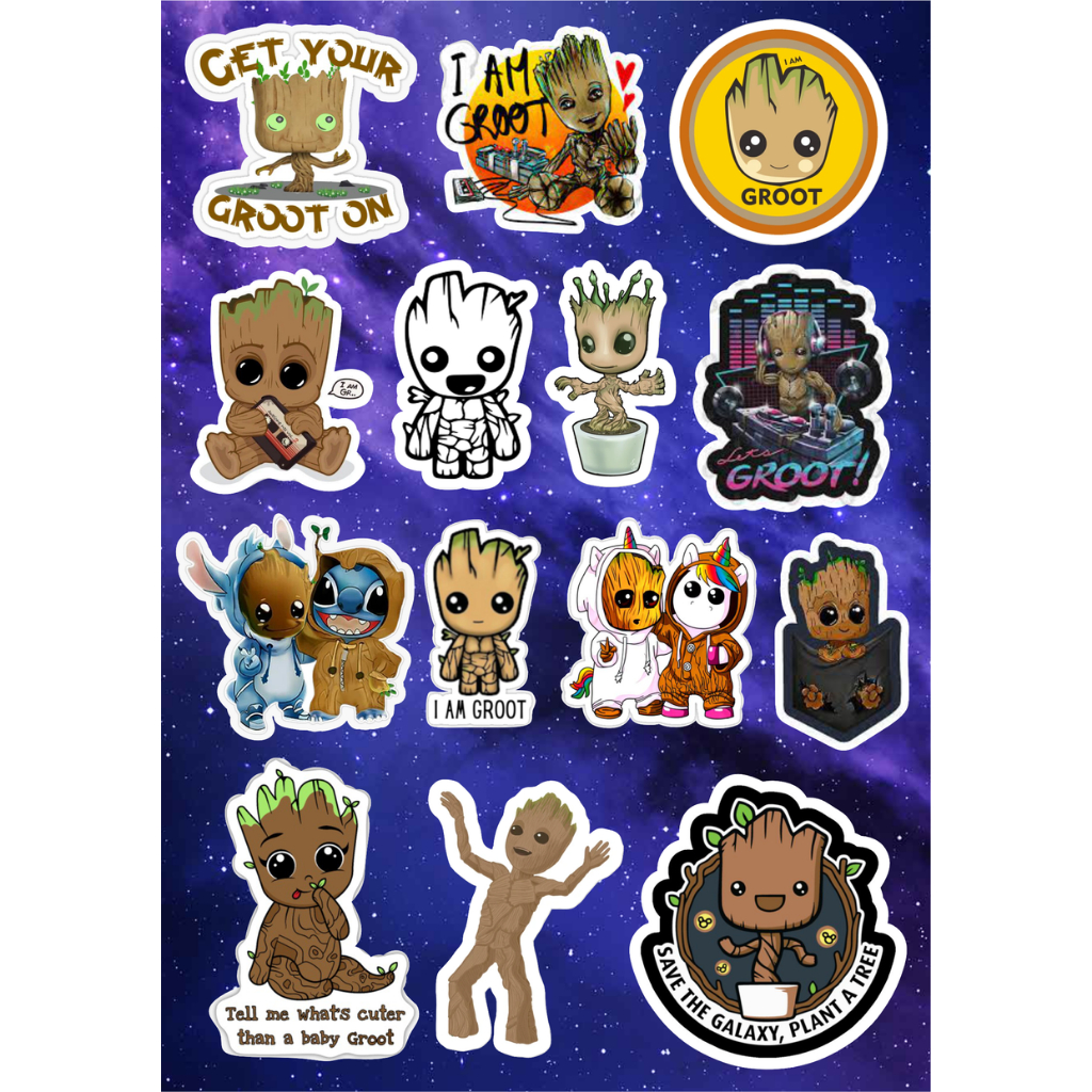 Jual Sticker Gambar I AM GROOT Stiker Vinyl Laminasi Glossy KISS Cut ...