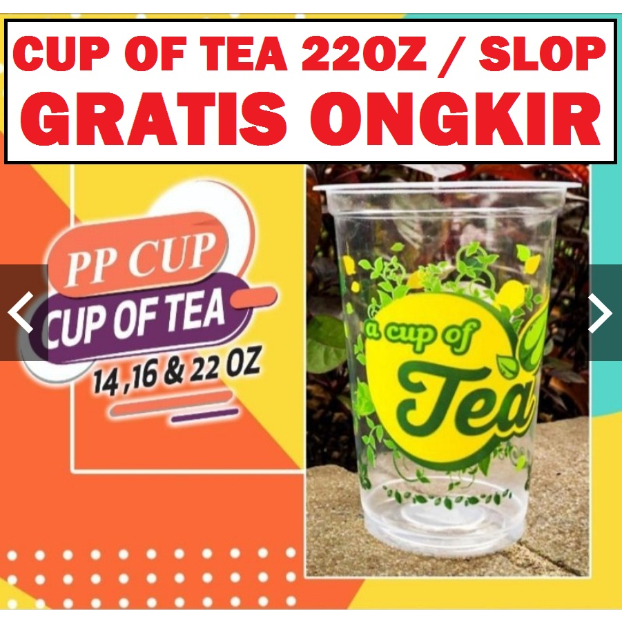 Jual Pk Gelas Motif Cup Of Tea 22oz Slop 50pcs Starindo Popice Bubble Teh 22 Oz Shopee Indonesia 8037