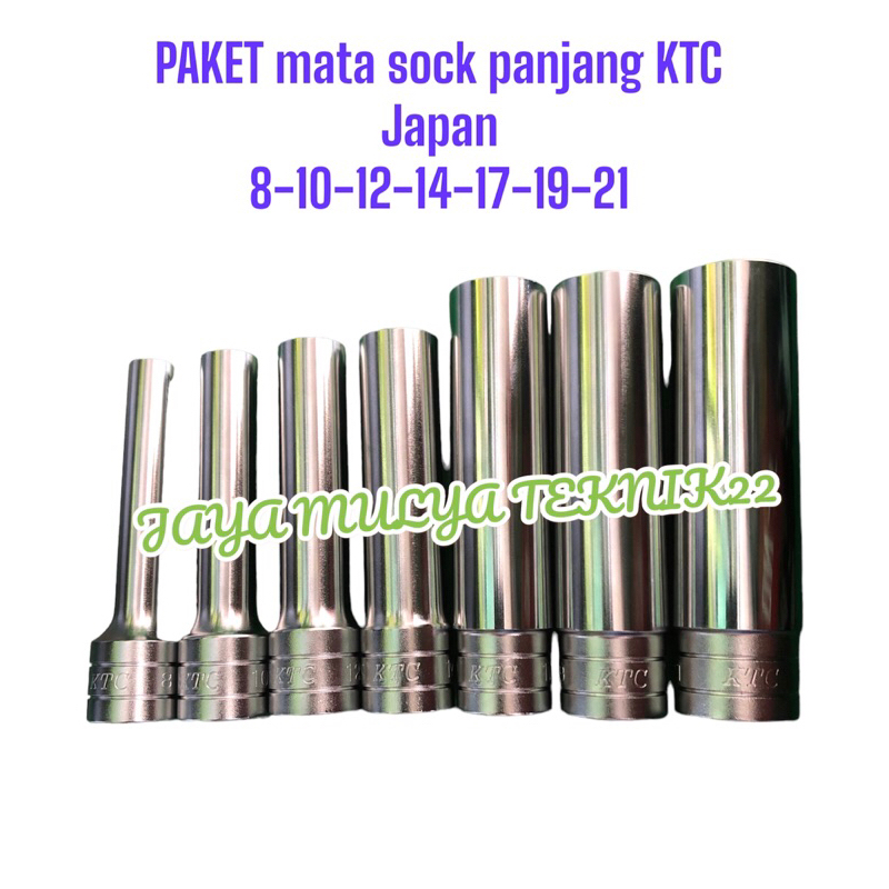 Jual PAKET Mata sock panjang KTC Japan 8-10-12-14-17-19-21 / Alat