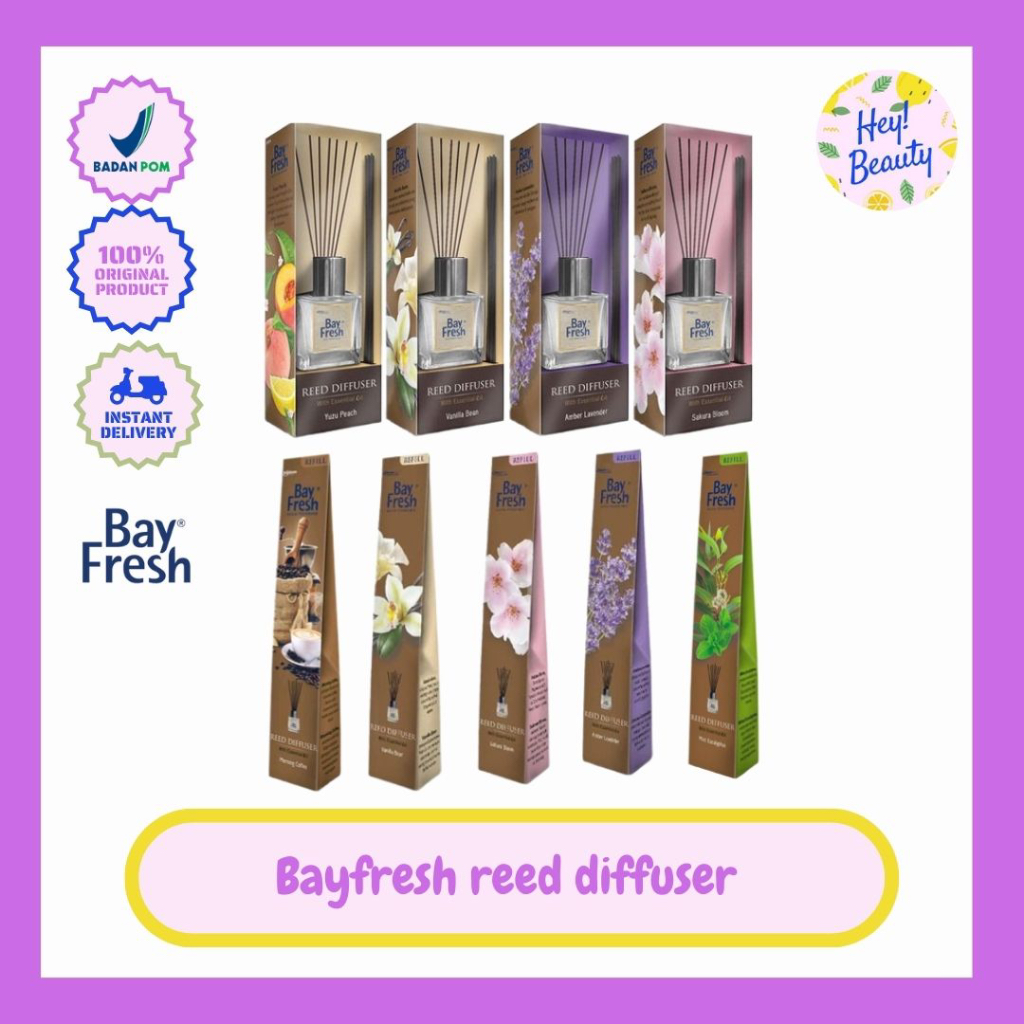 Jual Bayfresh Reed Diffuser Full set & Refill Vanilla Bean Mint
