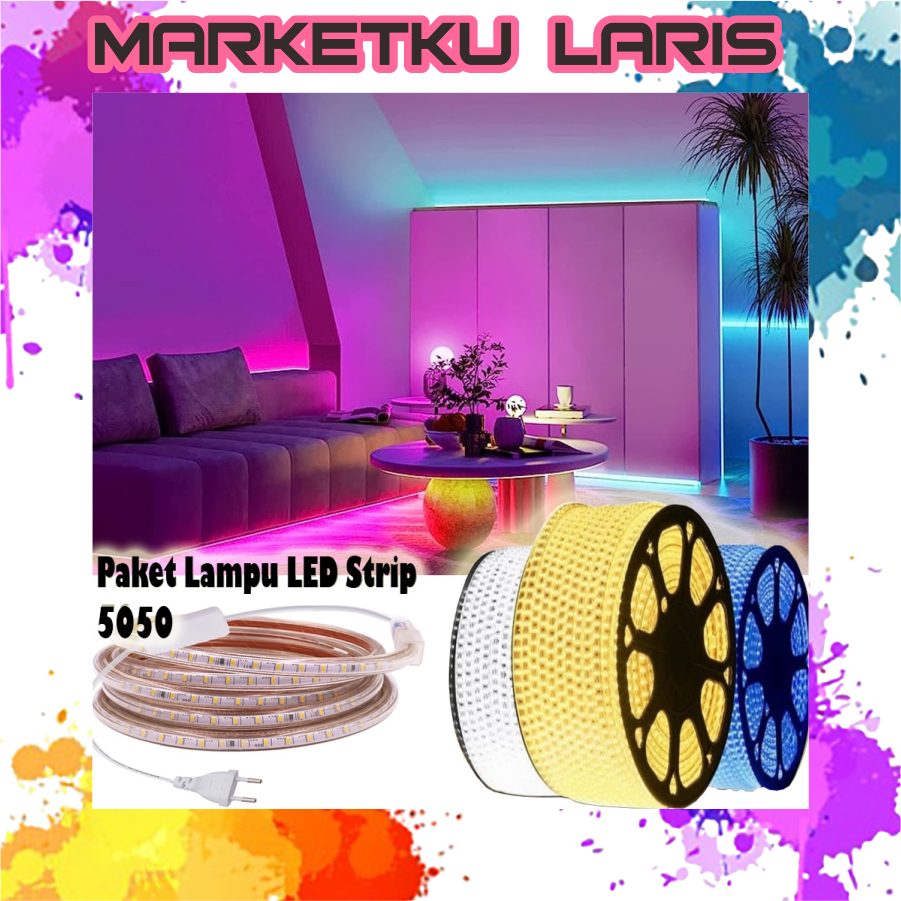 Jual Mkl Paket Lampu Led Strip Selang Smd Ac V Meteran Outdoor Indoor Waterproof E