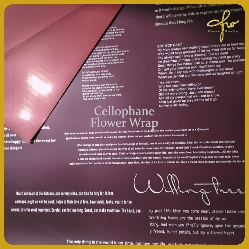 Jual Kertas Buket Bicollor Letter Cellophane Flower Wrap | Shopee Indonesia