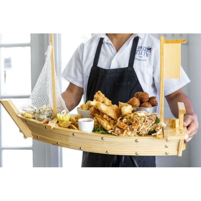 Jual Sushi Tray Wooden Sushi Boat Serving Tray, 24 Inch/60cm Sushi