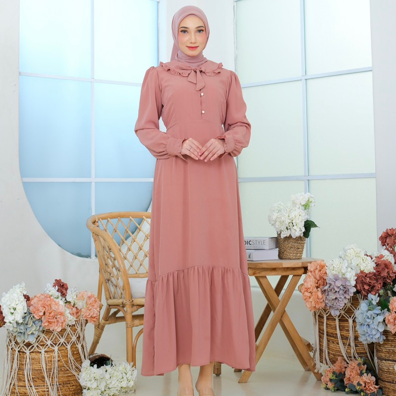 Jual Korean Dress Hikaru Dress By Sammyscarf Shopee Indonesia